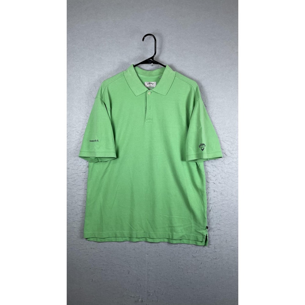 Callaway Golf Polo Shirt Mens Large Green Ironwood G.C. Sport Short Sleeve Golf‎